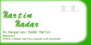 martin madar business card